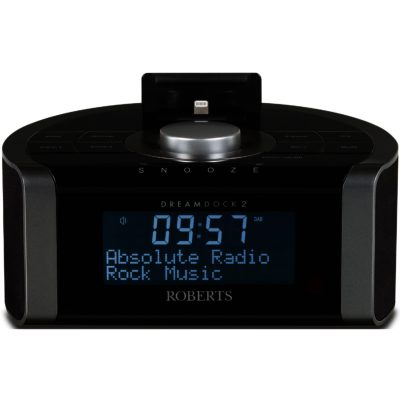 Roberts DREAMDOCK 2 Black - DAB/DAB+/FM ClockRadio with iPod/iPhone Dock
